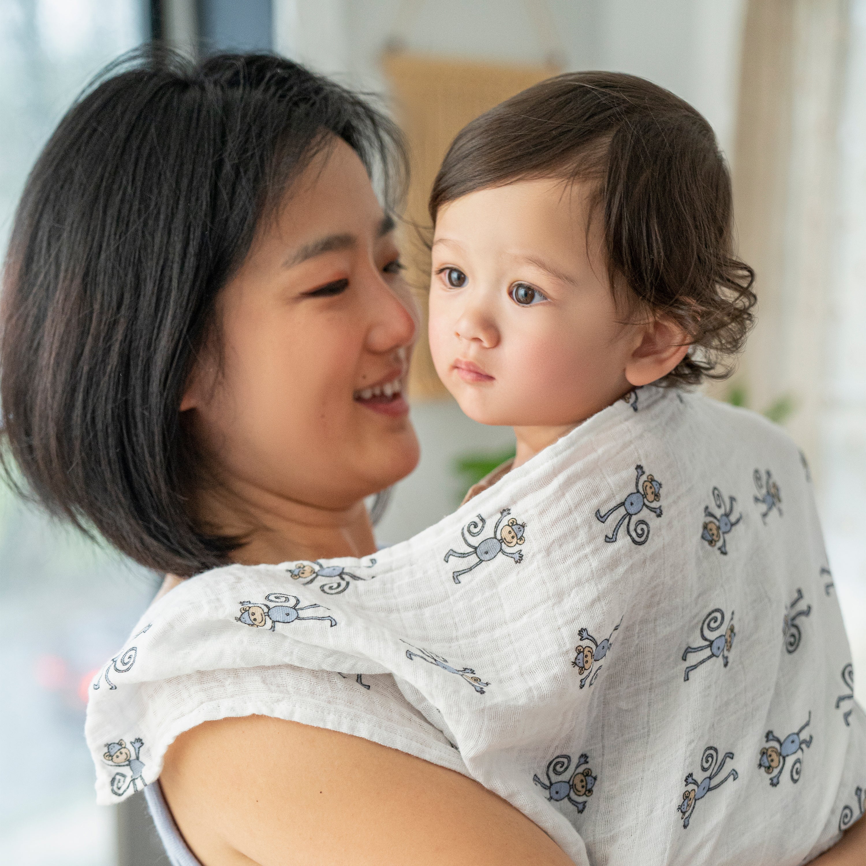 A+A Cotton Muslin Swaddle 4pk - Jungle Jam