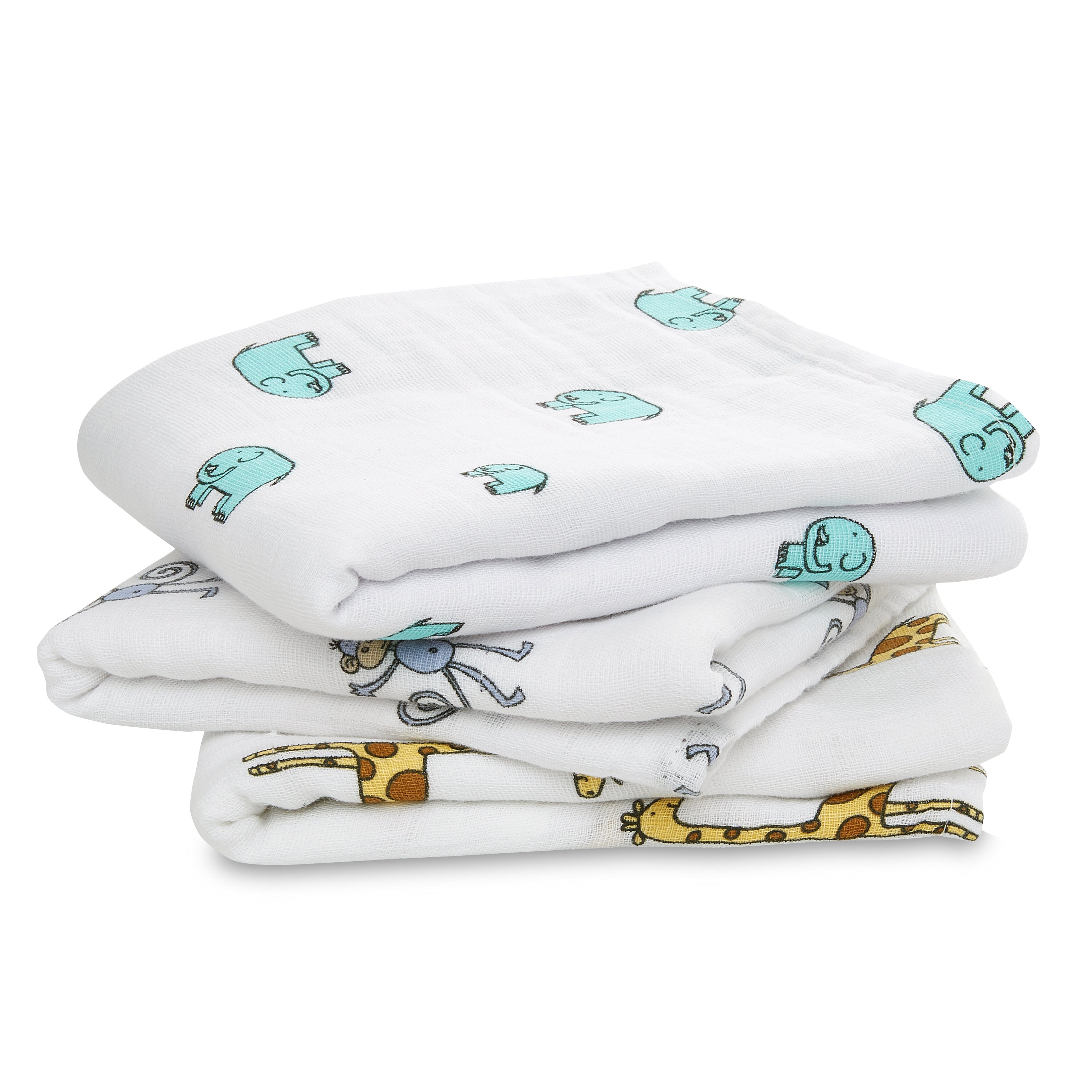 A+A Cotton Muslin Squares 3pk - Jungle Jam