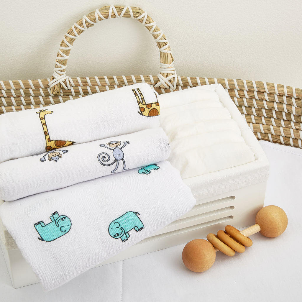 A+A Cotton Muslin Squares 3pk - Jungle Jam