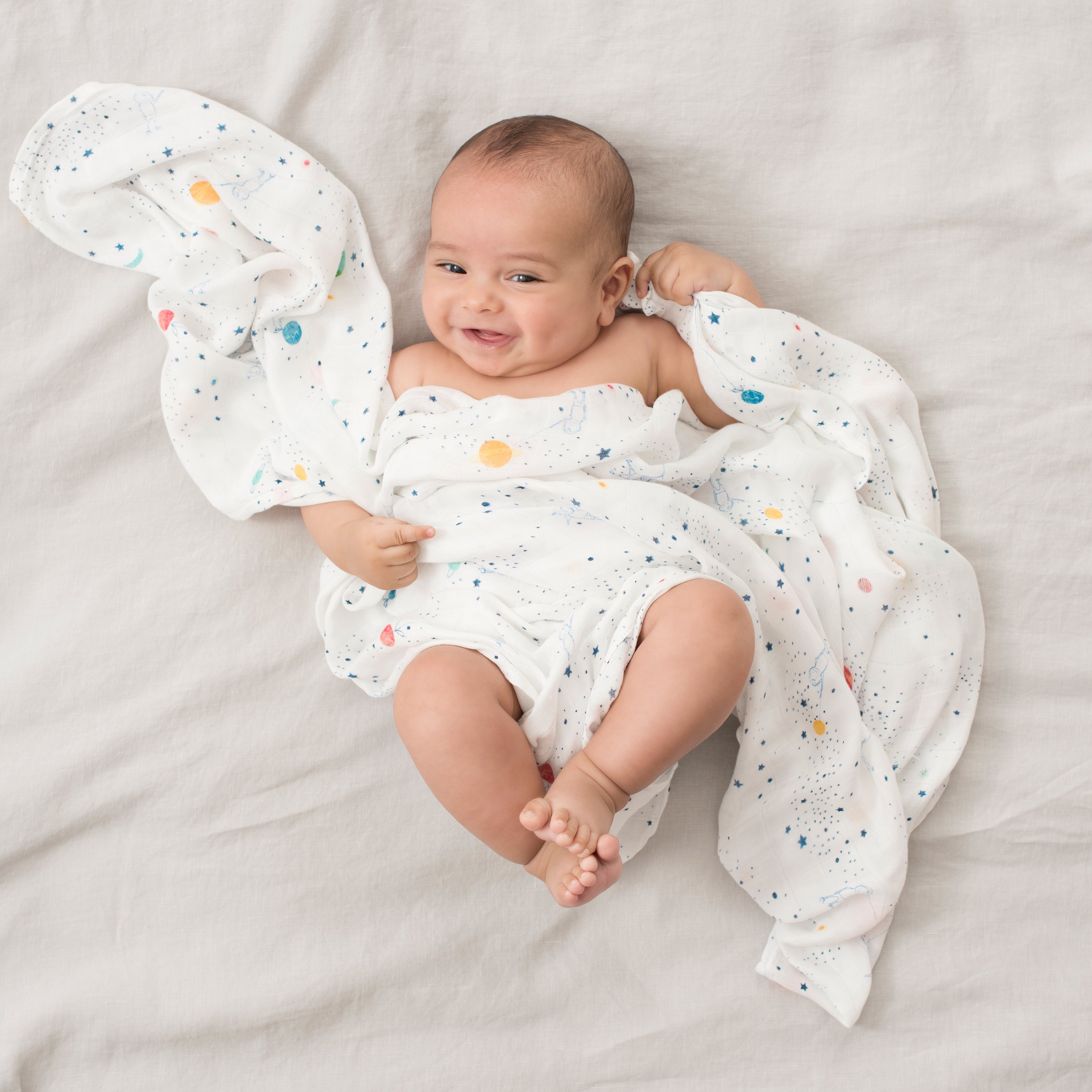 A+A Silky Soft Muslin Swaddle 3pk - Stargaze