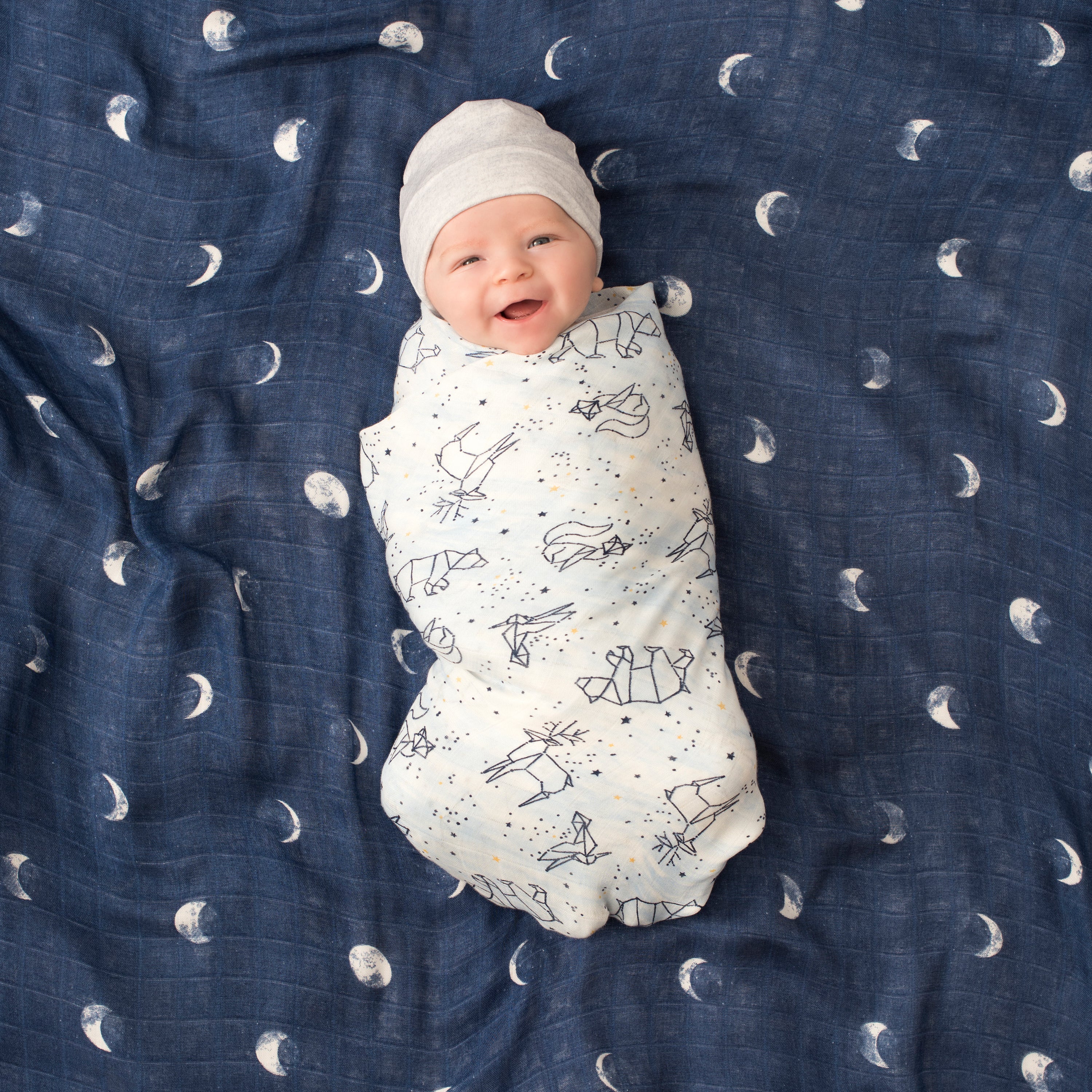 A+A Silky Soft Muslin Swaddle 3pk - Stargaze