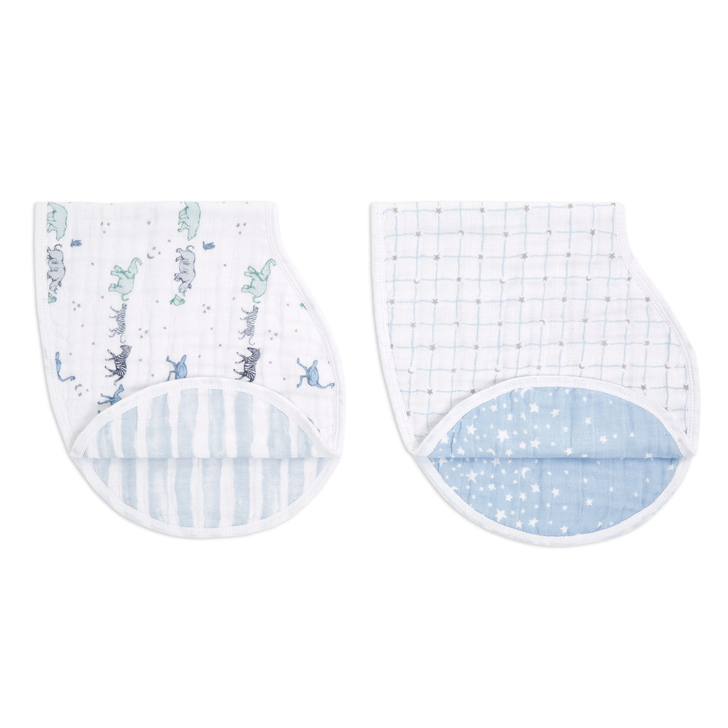 A+A Cotton Muslin Burpy Bibs 2pk - Rising Star