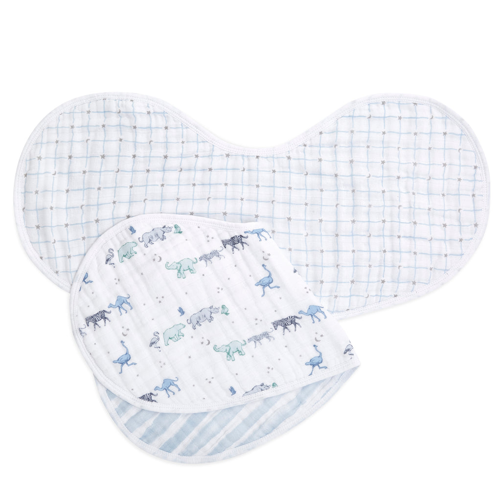 A+A Cotton Muslin Burpy Bibs 2pk - Rising Star