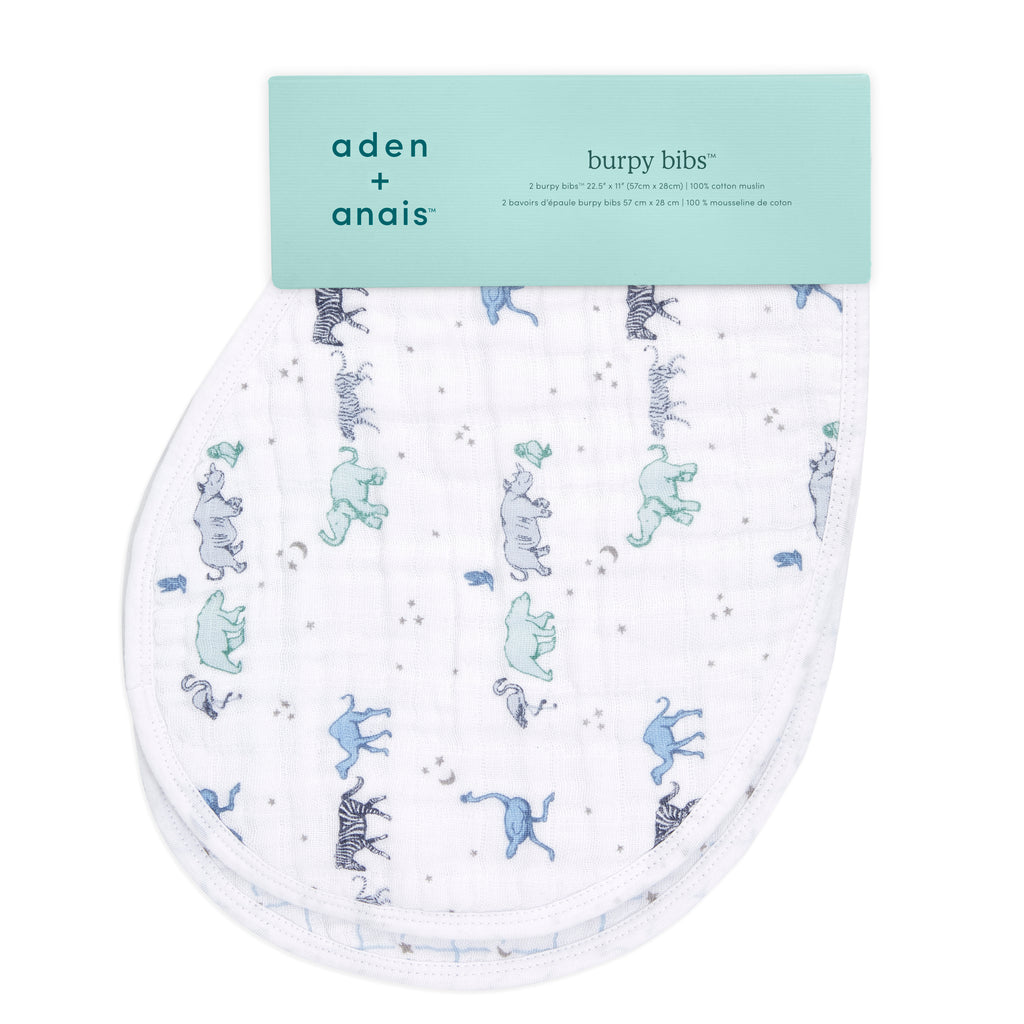 A+A Cotton Muslin Burpy Bibs 2pk - Rising Star