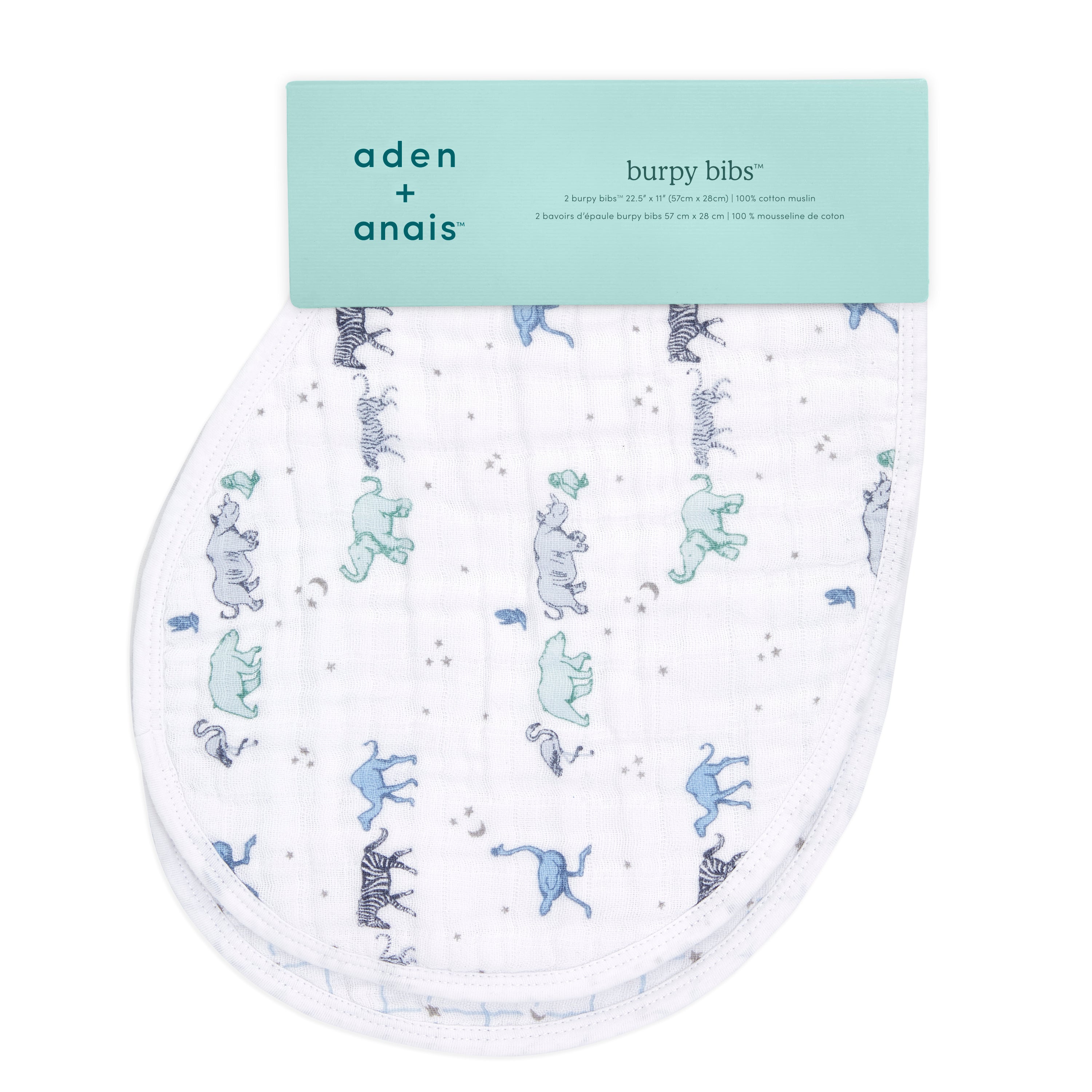 A+A Cotton Muslin Burpy Bibs 2pk - Rising Star