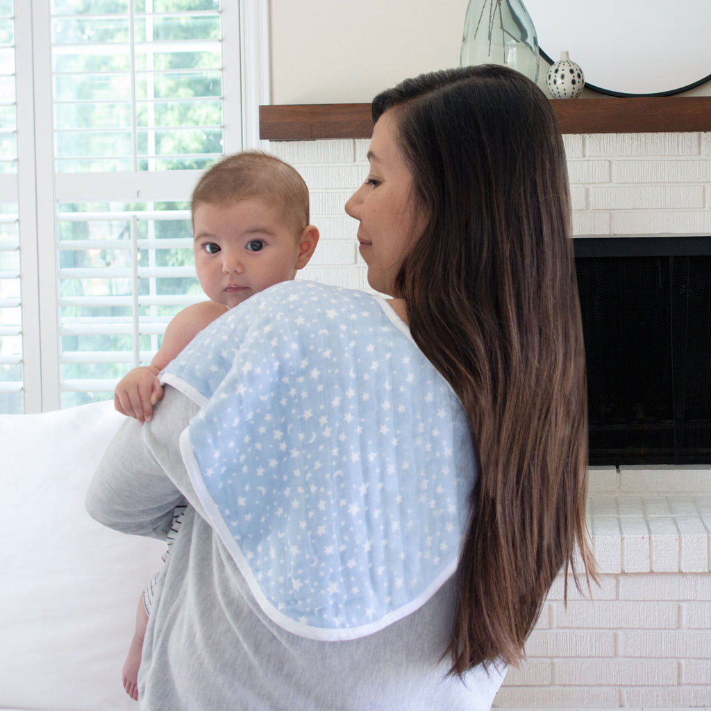 A+A Cotton Muslin Burpy Bibs 2pk - Rising Star