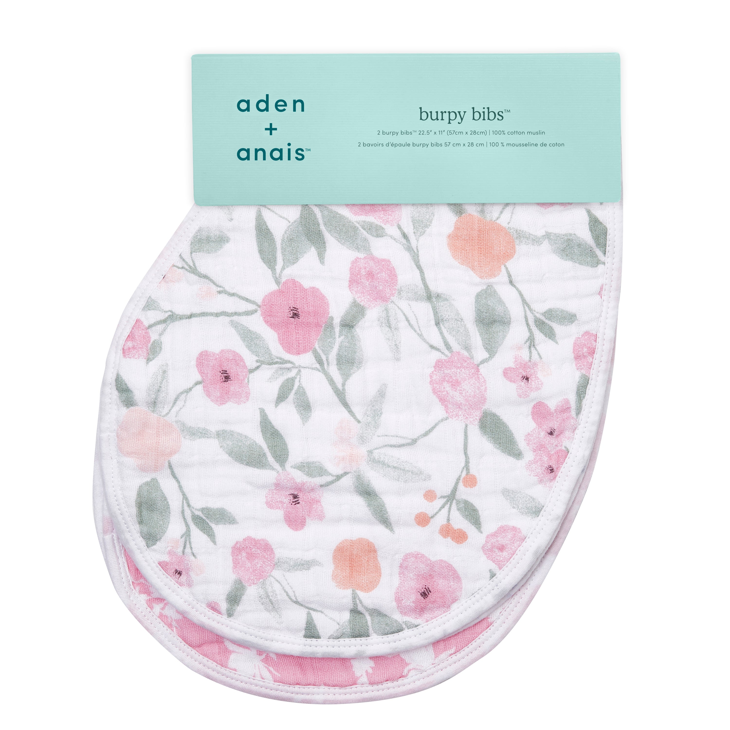 A+A Cotton Muslin Burpy Bibs 2pk - Ma Fleur