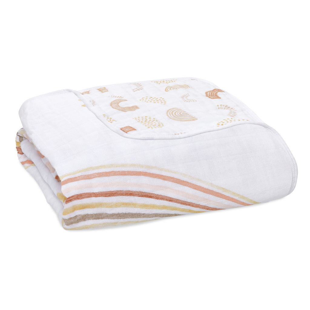 A+A Cotton Muslin Blanket - Keep Rising - Rising Rainbow