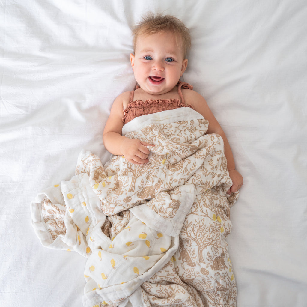 A+A Silky Soft Blanket - Natural Woodland