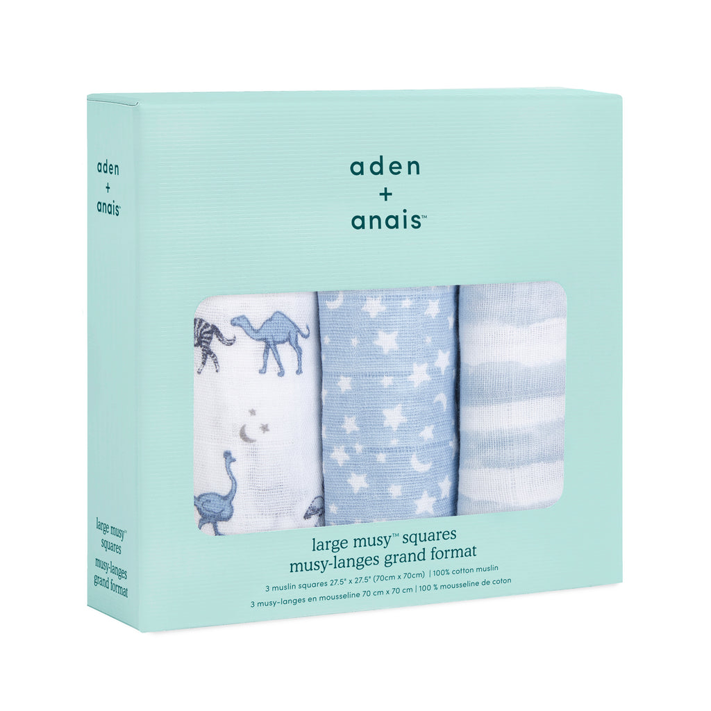 A+A Cotton Muslin Squares 3pk - Rising Star