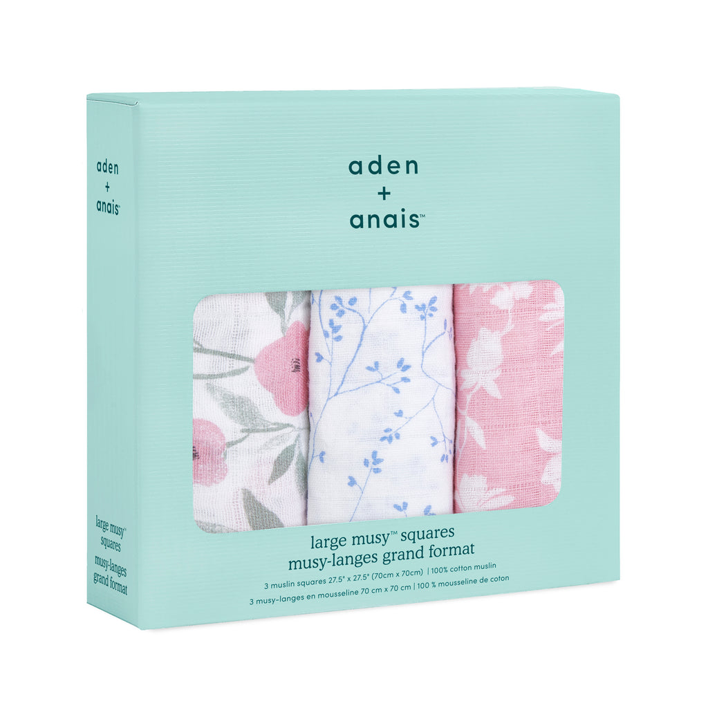 A+A Cotton Muslin Squares 3pk - Ma Fleur