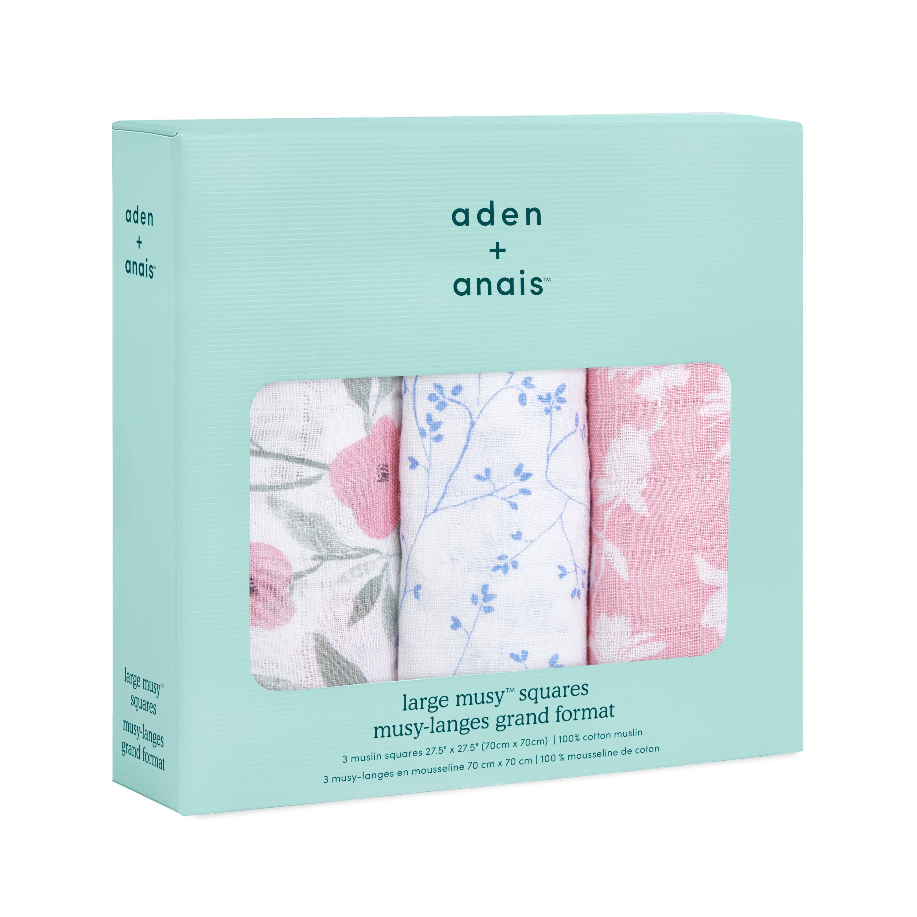 A+A Cotton Muslin Squares 3pk - Ma Fleur