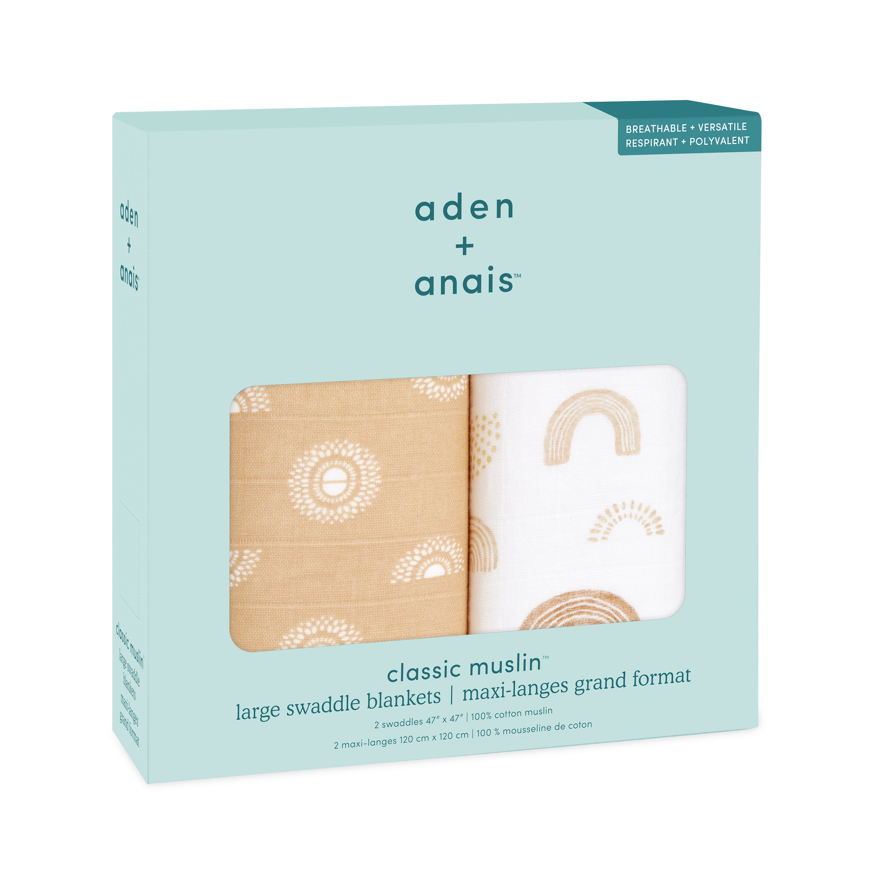 A+A Cotton Muslin Swaddle 2pk - Keep Rising