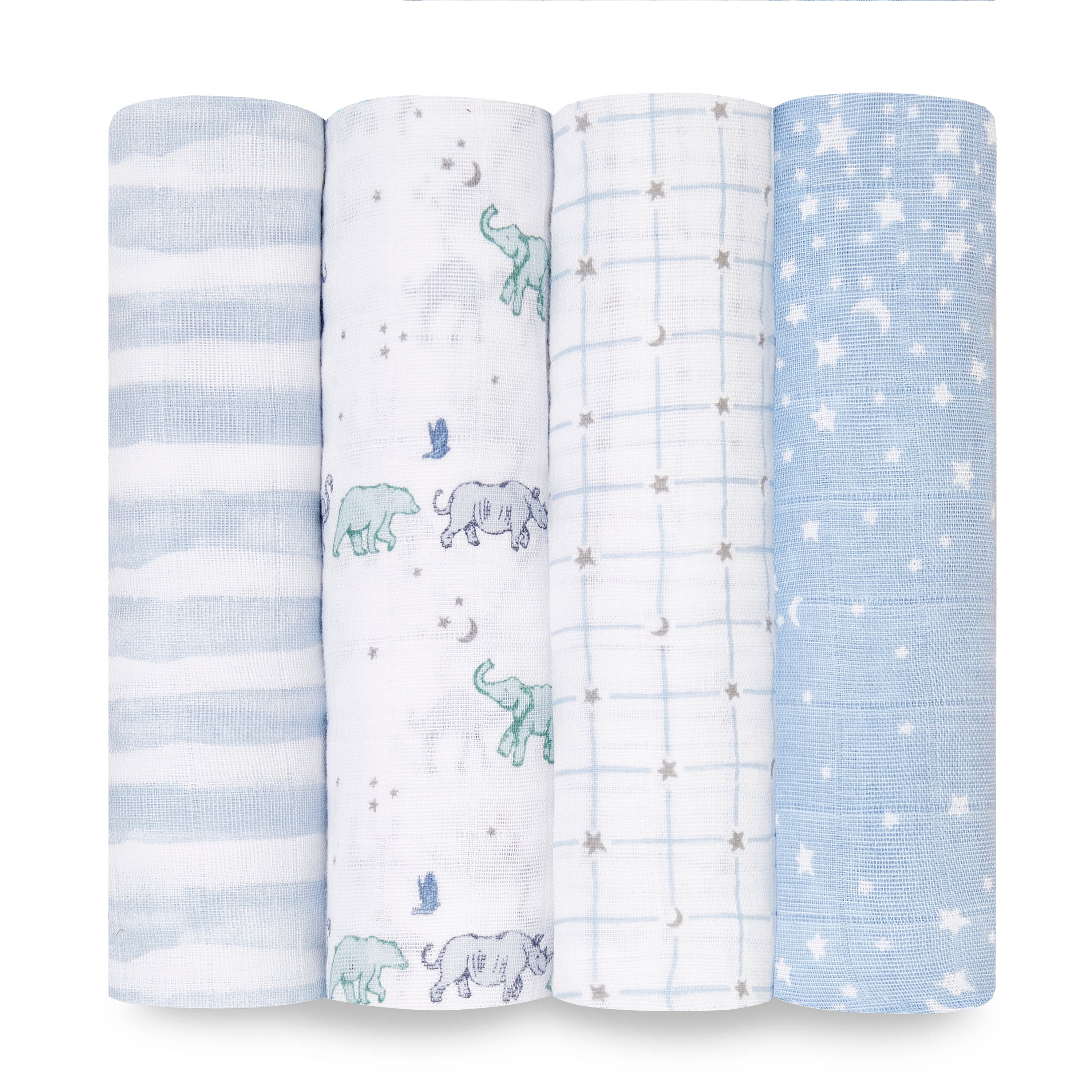 A+A Cotton Muslin Swaddle 4pk - Rising Star