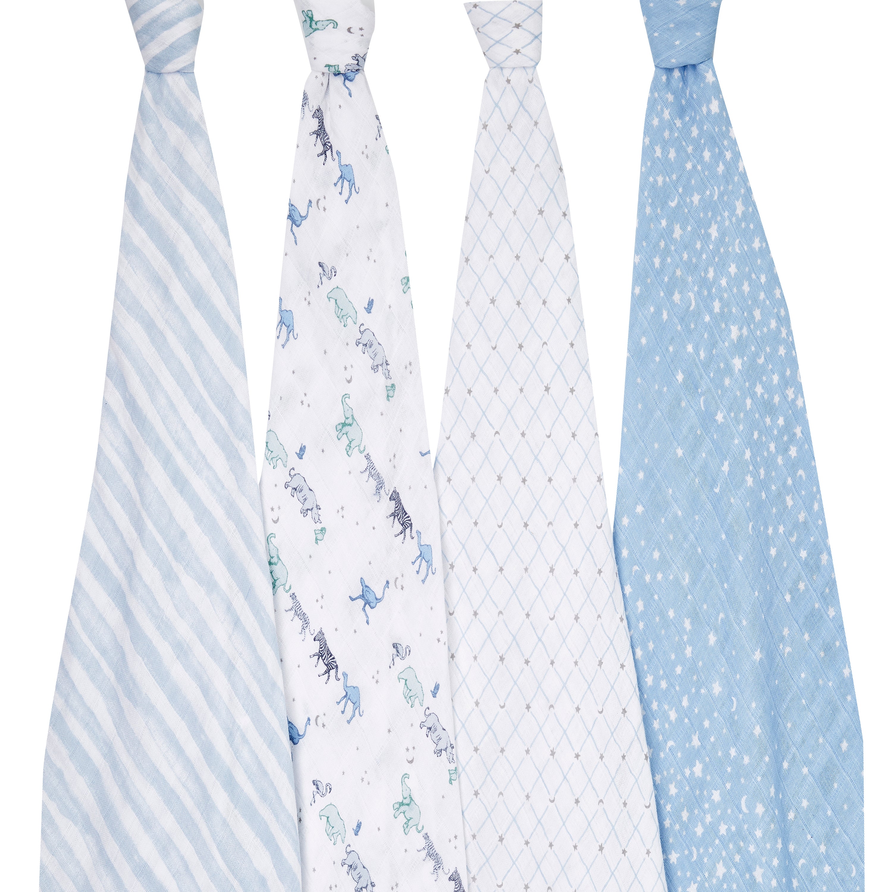 A+A Cotton Muslin Swaddle 4pk - Rising Star