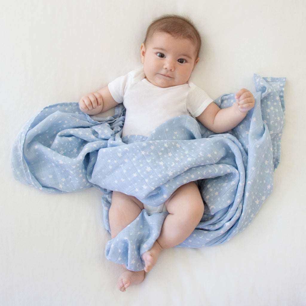 A+A Cotton Muslin Swaddle 4pk - Rising Star