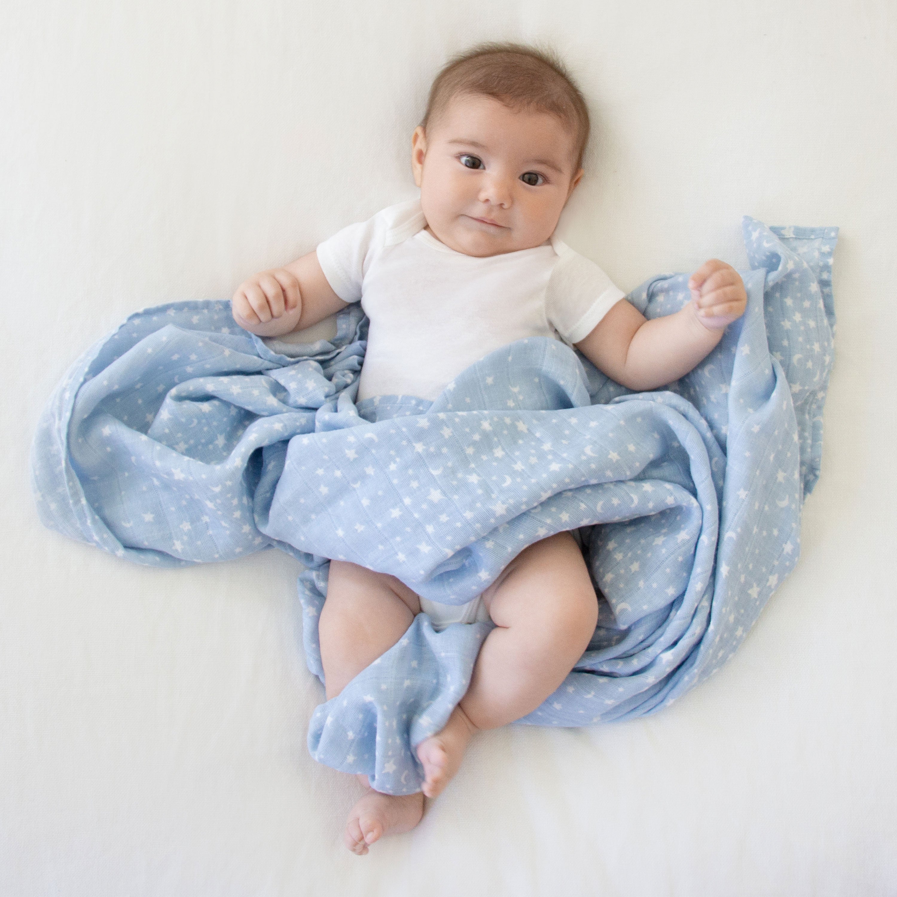 A+A Cotton Muslin Swaddle 4pk - Rising Star