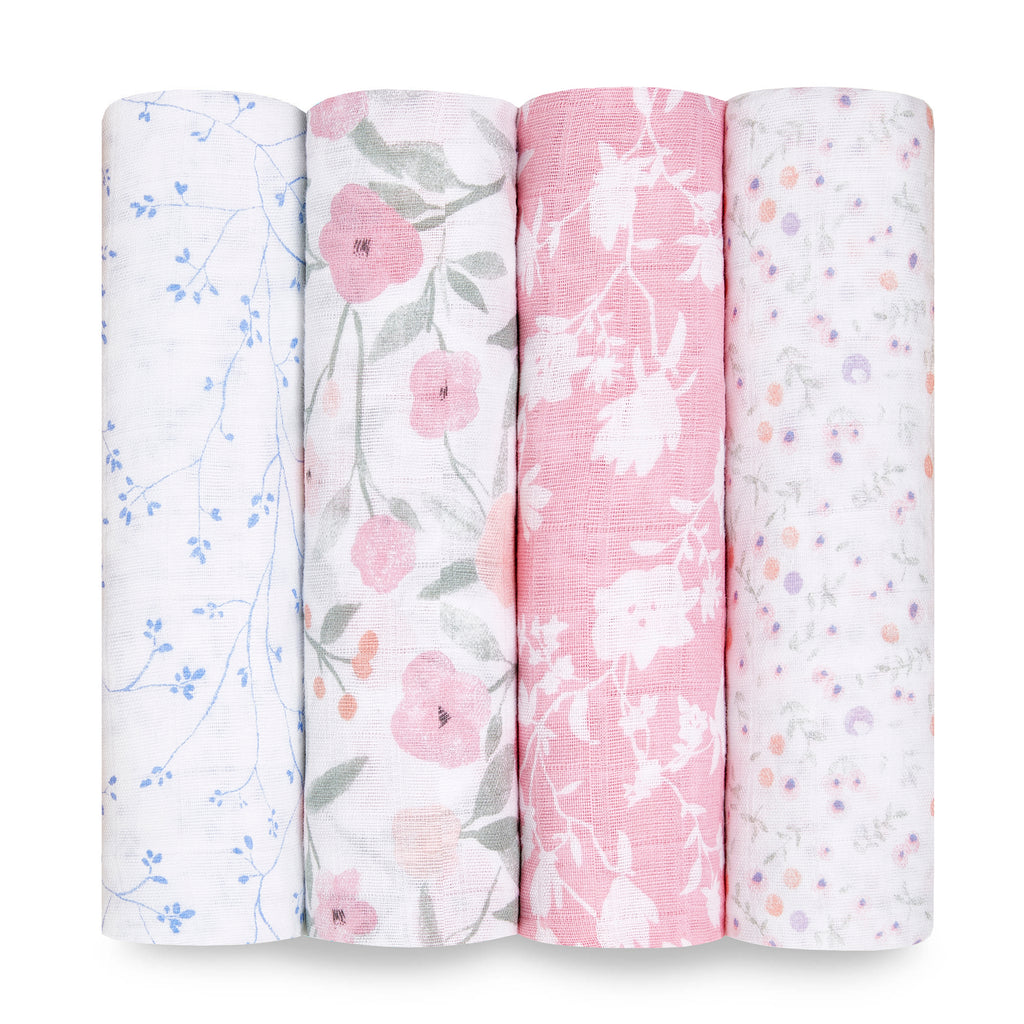 A+A Cotton Muslin Swaddle 4pk - Ma Fleur