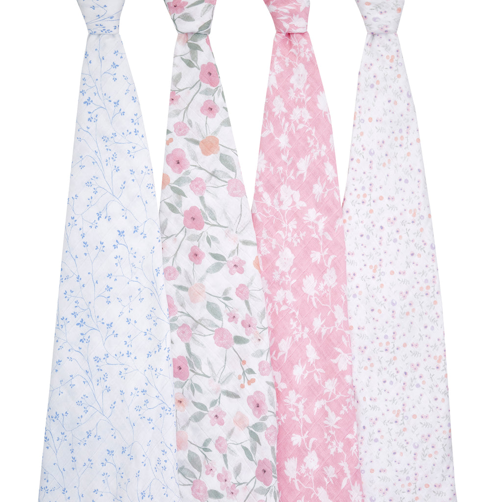 A+A Cotton Muslin Swaddle 4pk - Ma Fleur