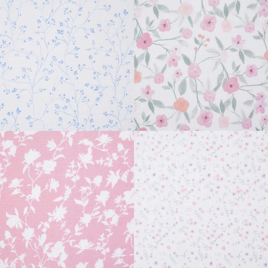 A+A Cotton Muslin Swaddle 4pk - Ma Fleur
