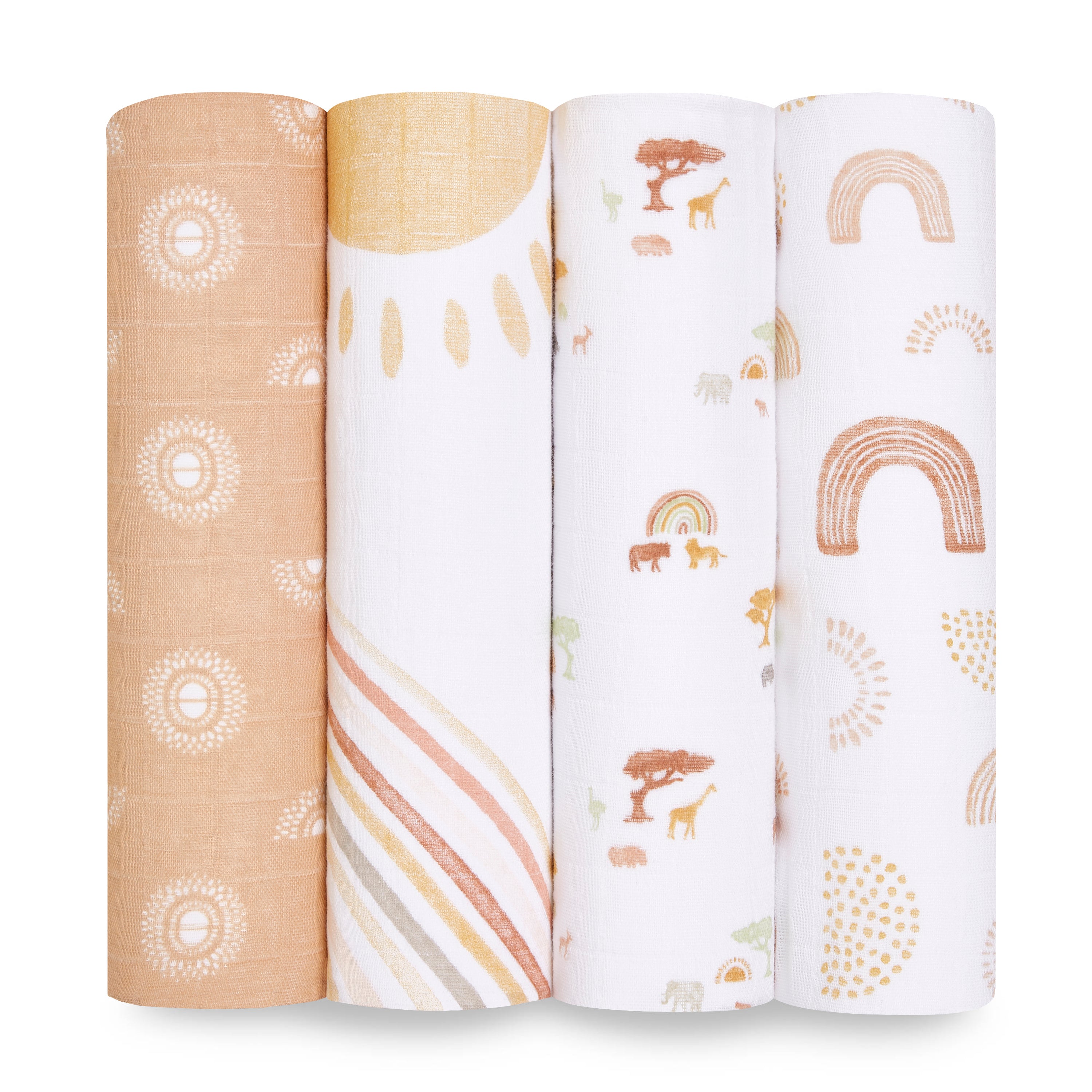 A+A Cotton Muslin Swaddle 4pk - Keep Rising