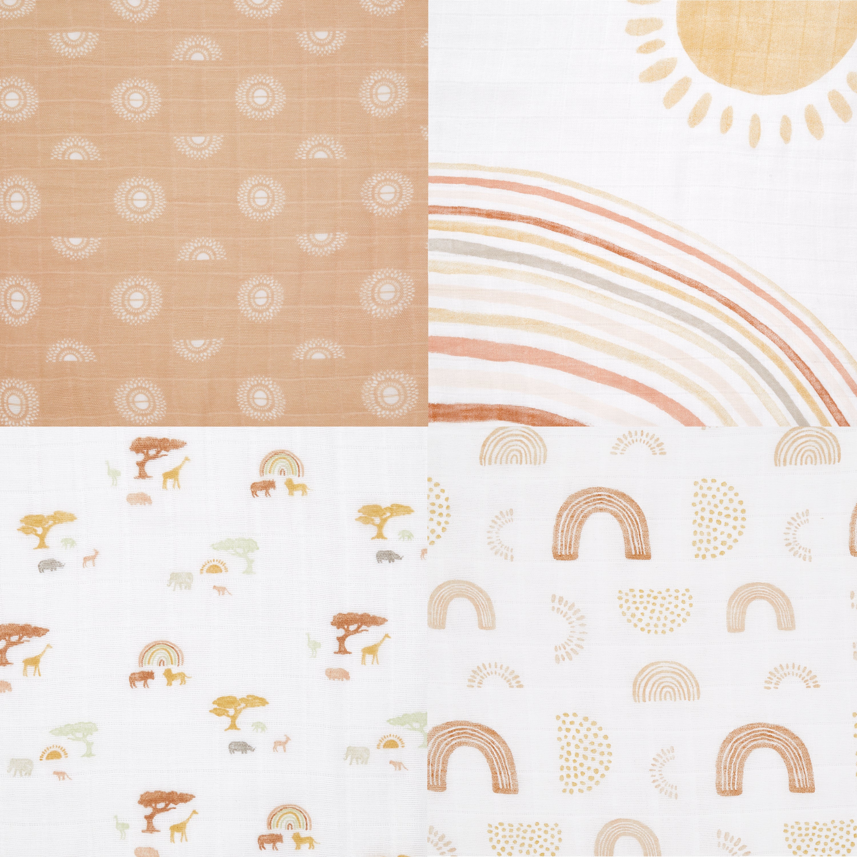A+A Cotton Muslin Swaddle 4pk - Keep Rising