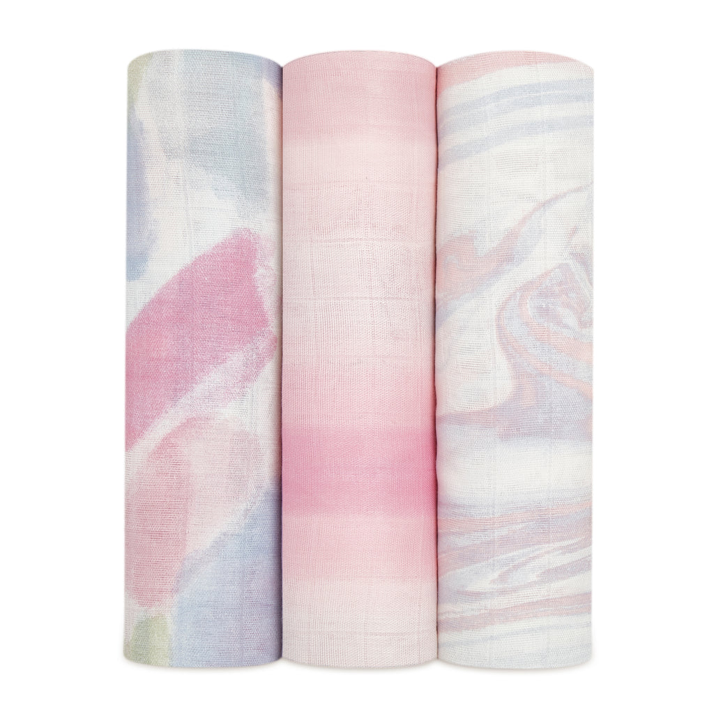 A+A Silky Soft Muslin Swaddle 3pk - Florentine