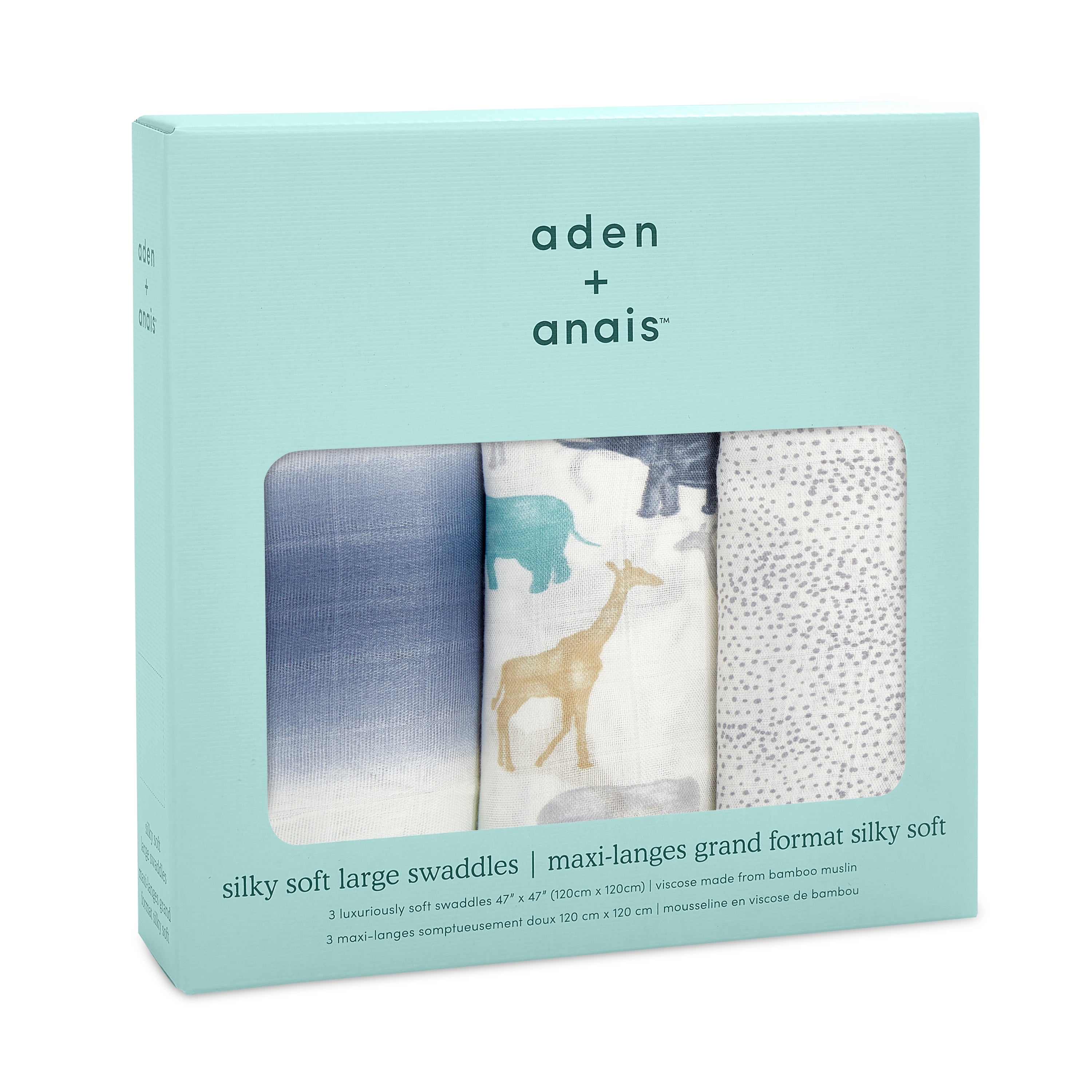 A+A Silky Soft Muslin Swaddle 3pk - Expedition