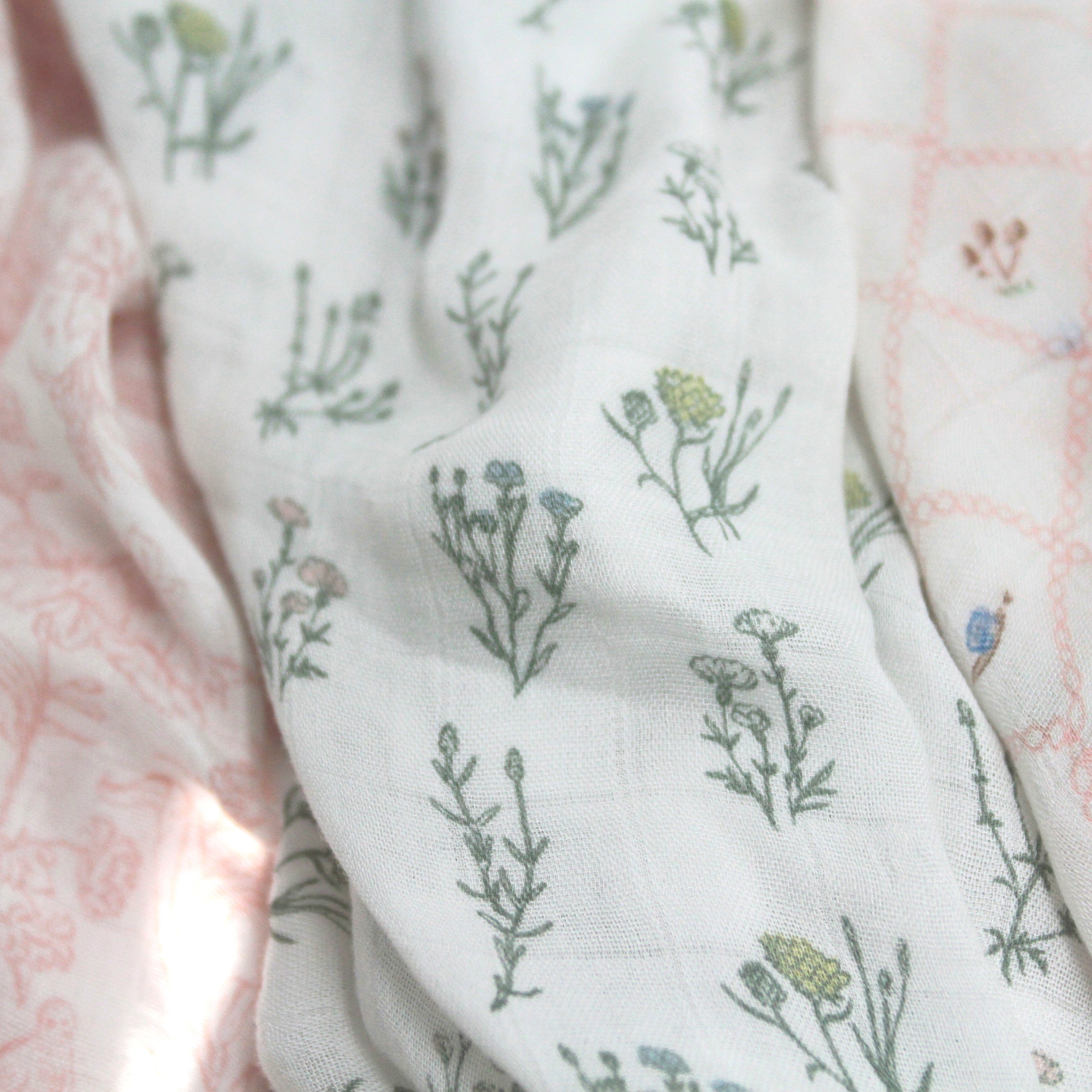 A+A Silky Soft Muslin Swaddle 3pk - French Floral