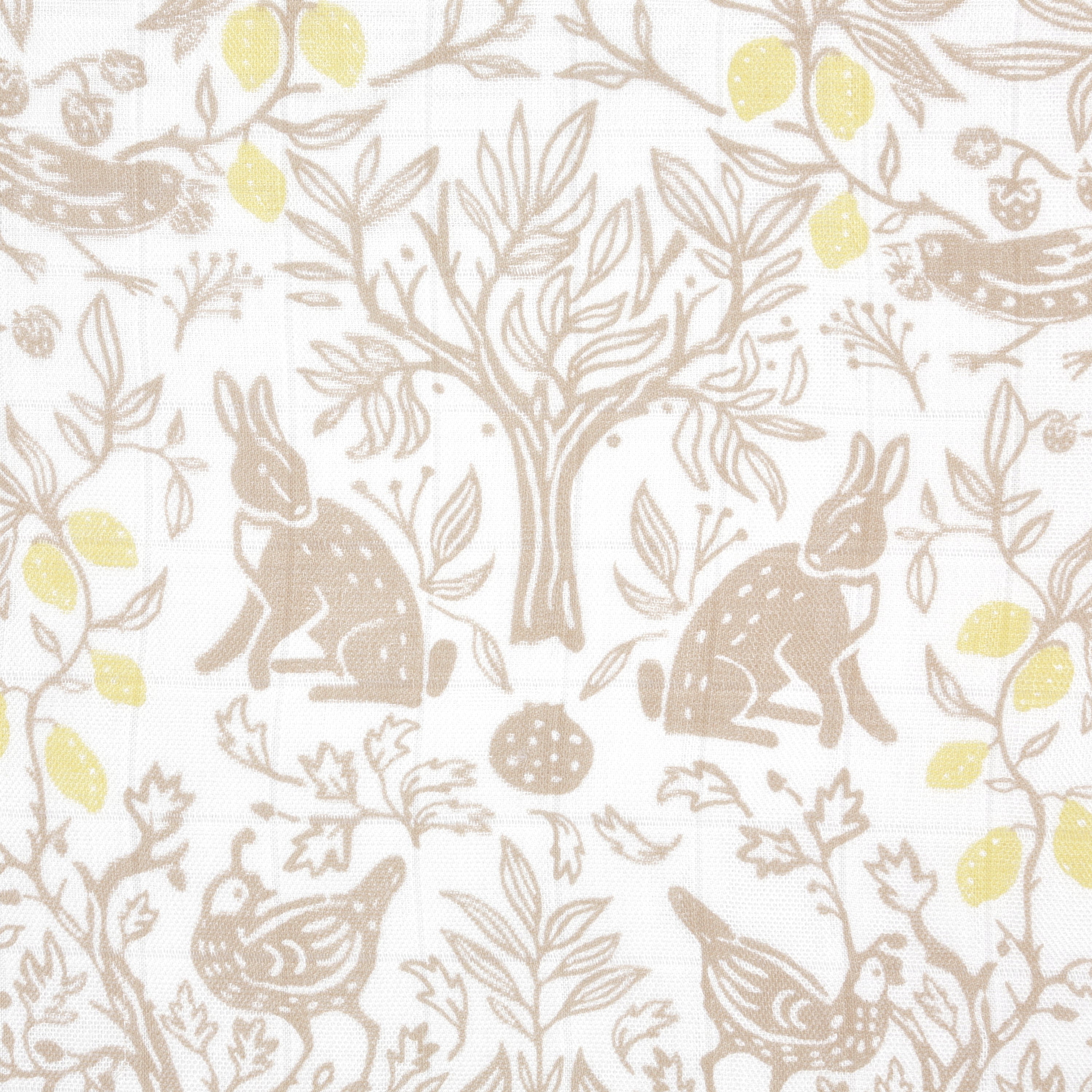 A+A Silky Soft Muslin Swaddle 3pk - Natural Woodland