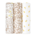 A+A Silky Soft Muslin Swaddle 3pk - Natural Woodland