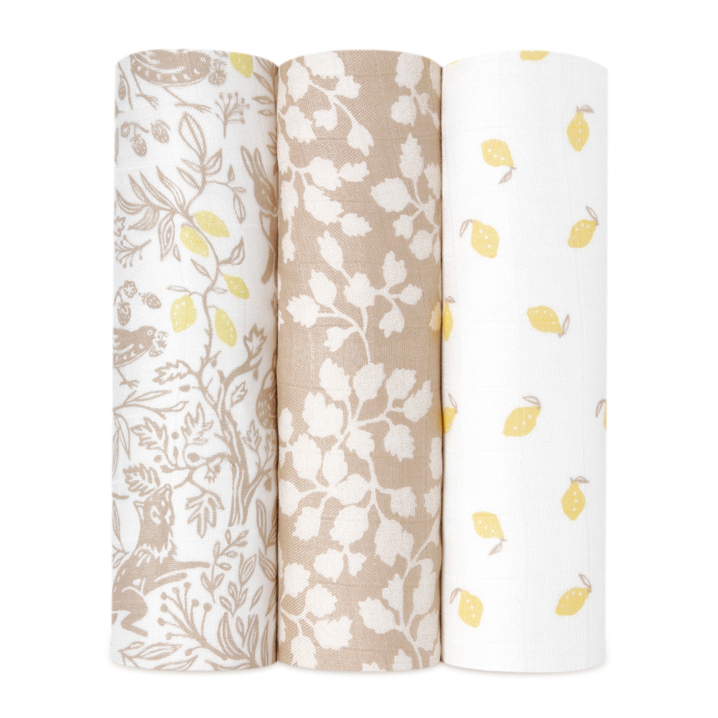 A+A Silky Soft Muslin Swaddle 3pk - Natural Woodland