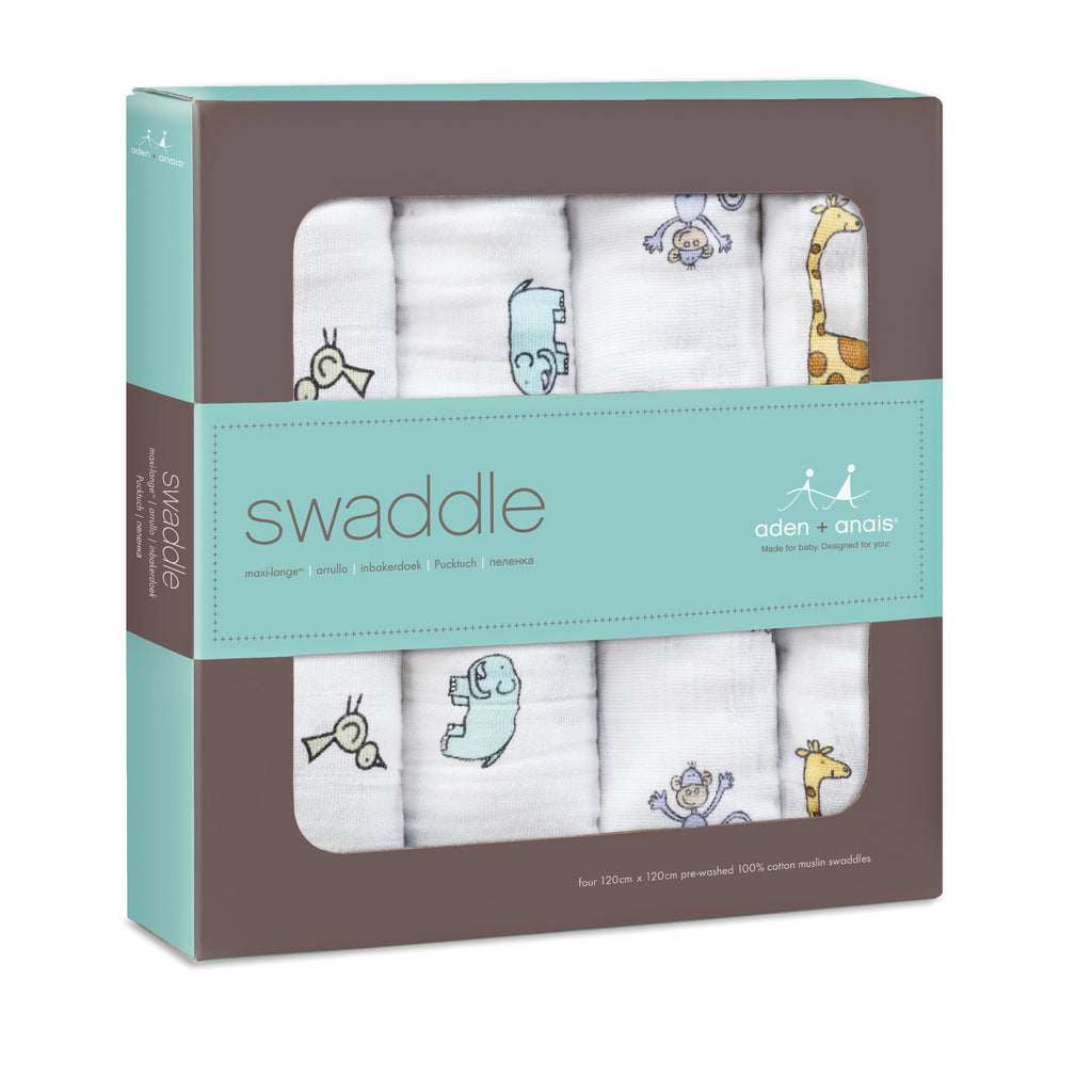 aden + anais jungle jam 4 pack swaddles