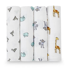 Load image into Gallery viewer, aden + anais jungle jam 4 pack swaddles