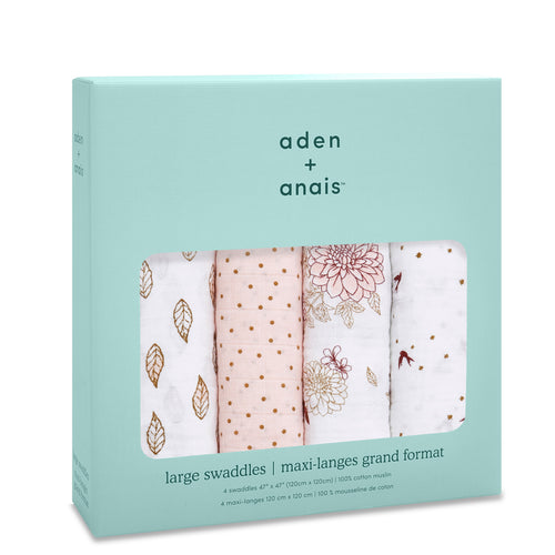 aden + anais dahlias 4 pack cotton swaddles