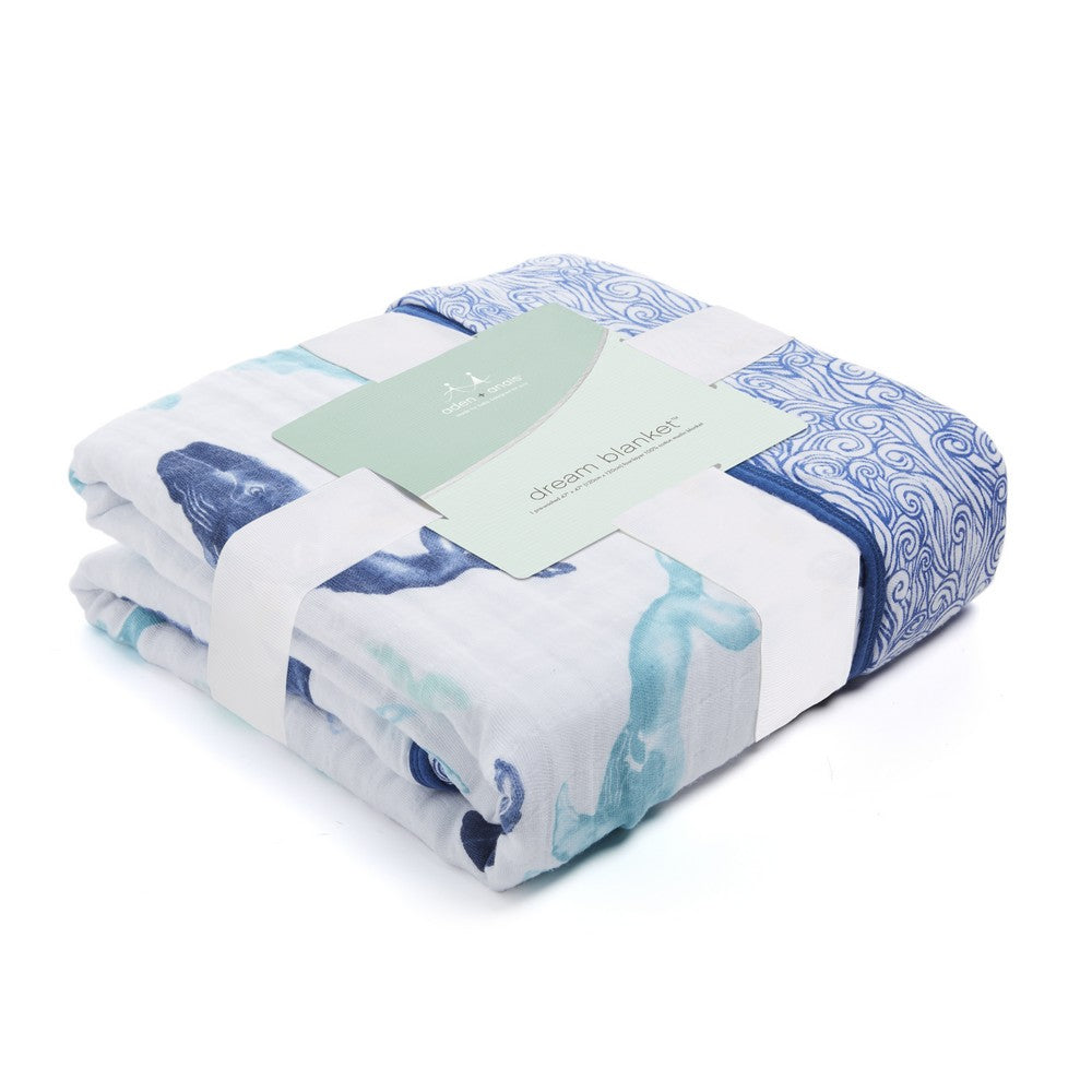 aden + anais seafaring – whale dream blanket