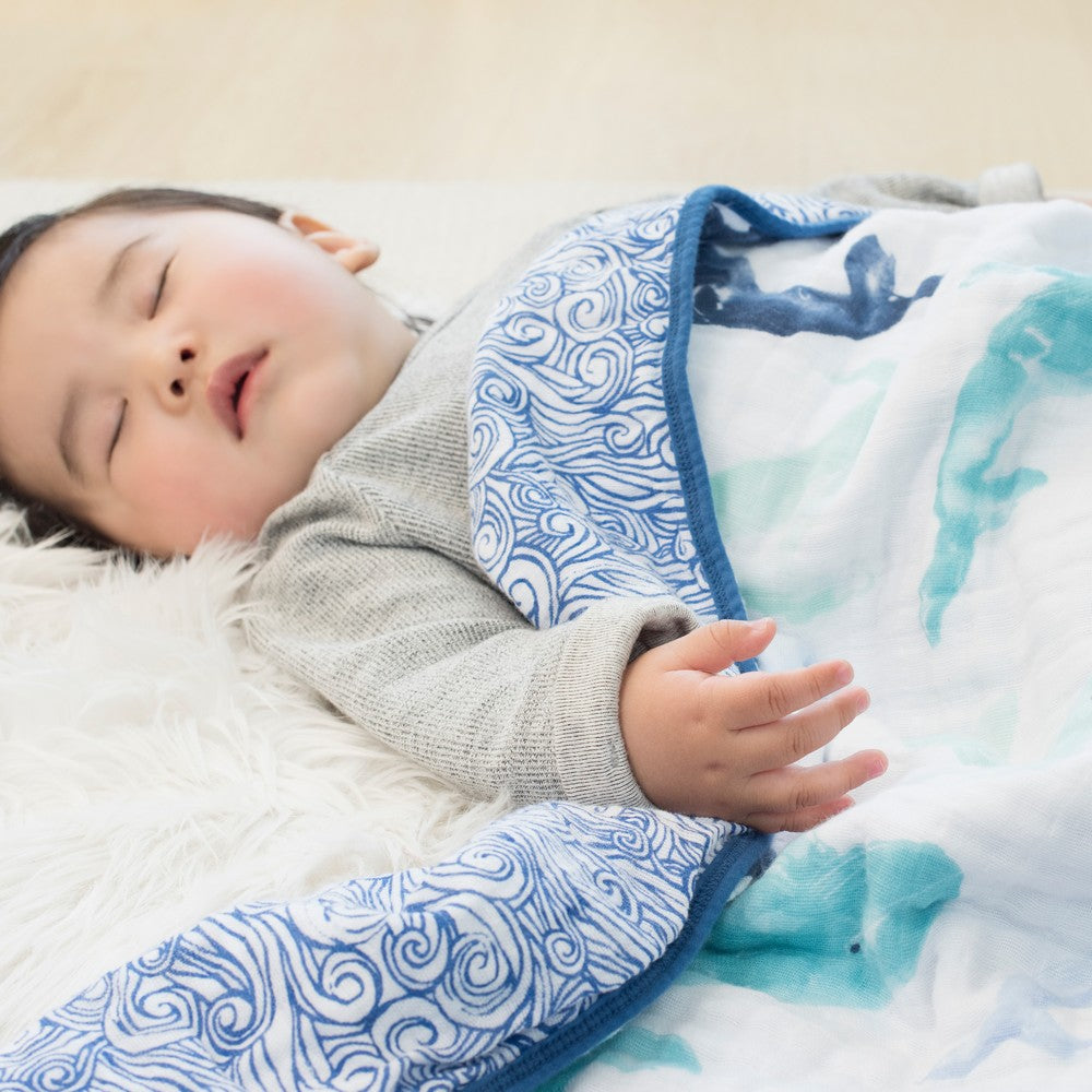aden + anais seafaring – whale dream blanket