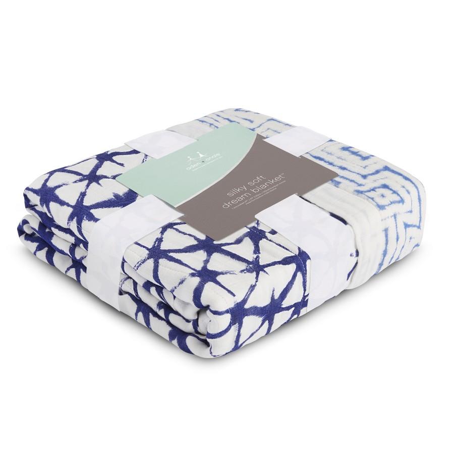 aden + anais indigo shibori silky soft bamboo dream blanket