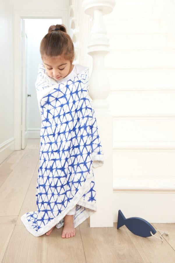 aden + anais indigo shibori silky soft bamboo dream blanket