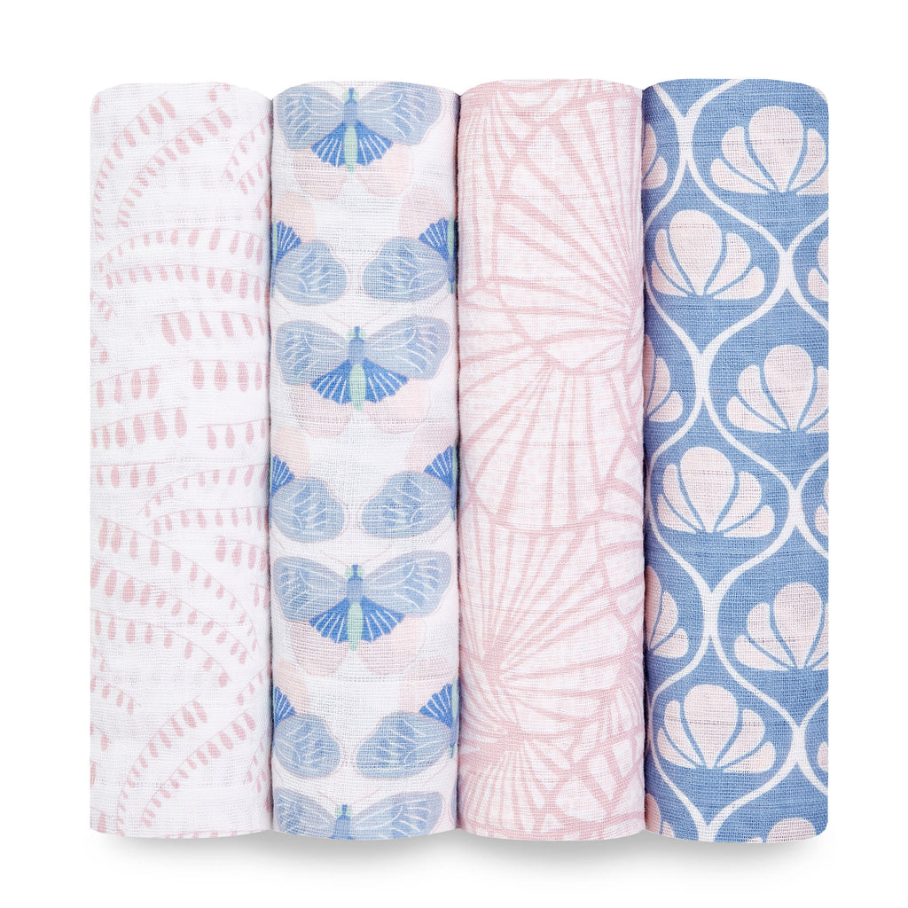 aden + anais deco 4 pack cotton swaddles
