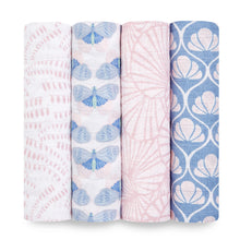 Load image into Gallery viewer, aden + anais deco 4 pack cotton swaddles