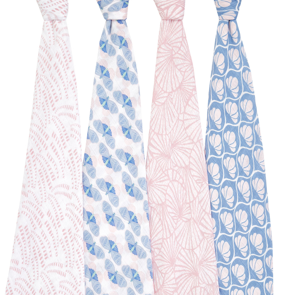 aden + anais deco 4 pack cotton swaddles