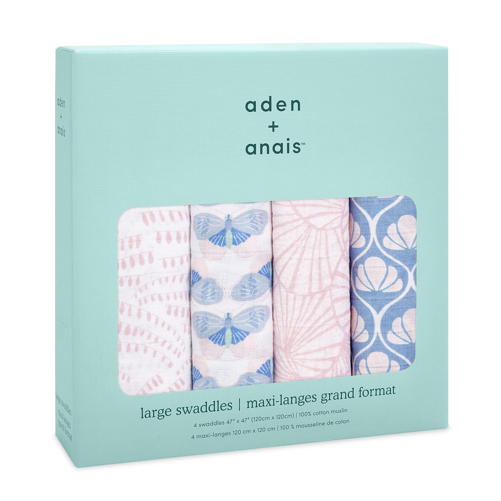 aden + anais deco 4 pack cotton swaddles