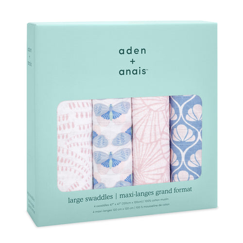aden + anais deco 4 pack cotton swaddles